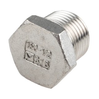 RS PRO Stainless Steel Pipe Fitting Straight Hexagon Plug Male Threaded 1/2 in 499-3467