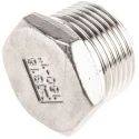 RS PRO Stainless Steel Pipe Fitting, Straight Hexagon Plug, Male Threaded 1 in 499-3489