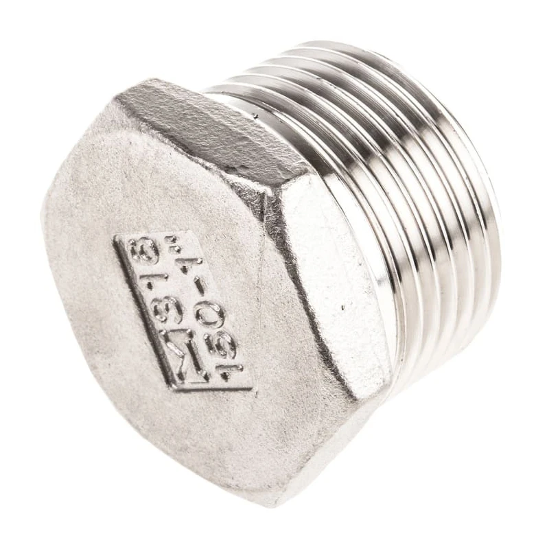 RS PRO Stainless Steel Pipe Fitting, Straight Hexagon Plug, Male Threaded 1 in 499-3489