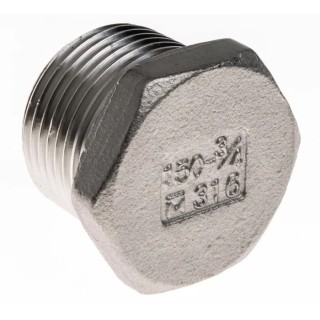 RS PRO Stainless Steel Pipe Fitting Straight Hexagon Plug Male Threaded 3/4 in 499-3473