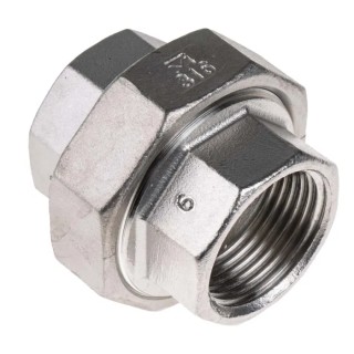 RS PRO Stainless Steel Pipe Fitting Straight Octagon Union Female G Threaded 1 in x Female G Threaded 1 in 499-3518