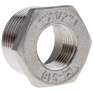 RS PRO Stainless Steel Pipe Fitting Straight Hexagon Bush Male Threaded 1 in x Female G Threaded 1/2 in 499-3530