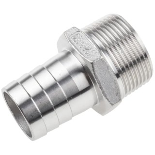 RS PRO Stainless Steel Pipe Fitting Straight Hexagon Nipple Male Threaded 1-1/4 in x Male Threaded 32 mm 499-3782