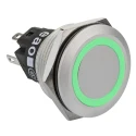 EAO 82 Series Illuminated Momentary Push Button Switch Panel Mount 22.3 mm Cutout SPDT Green LED IP65 IP67 240V 82-6152.1134