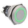 EAO 82 Series Illuminated Momentary Push Button Switch Panel Mount 22.3 mm Cutout SPDT Green LED IP65 IP67 240V 82-6152.1134