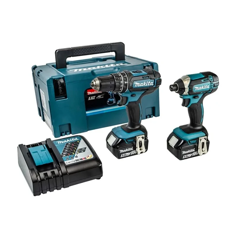 Makita 18V Cordless Power Tool Kit 5Ah Battery Capacity, Impact Driver & Combi Drill DLX2131TJ