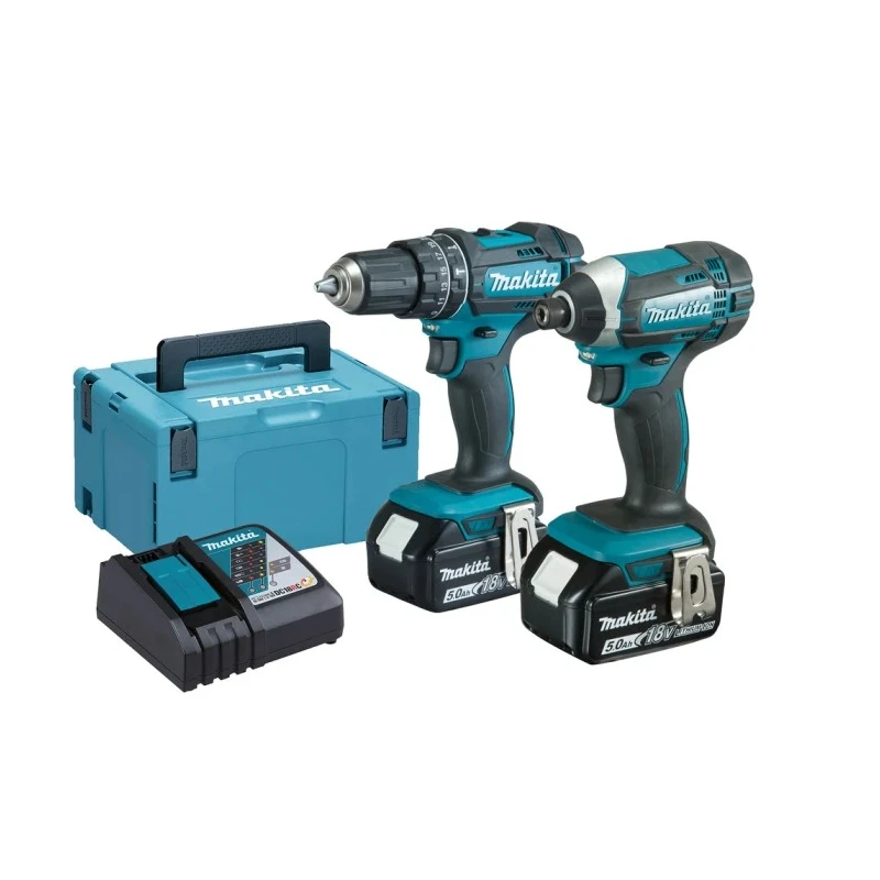 Makita 18V Cordless Power Tool Kit 5Ah Battery Capacity, Impact Driver & Combi Drill DLX2131TJ