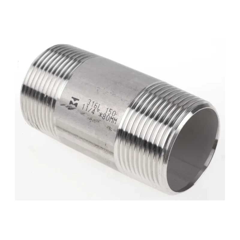 RS PRO Stainless Steel Pipe Fitting Straight Circular Nipple Male Threaded 1-1/4 in x Male Threaded 1-1/4 in 499-3271