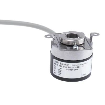 Baumer Optical Incremental Encoder BHK 16.24K1024-I2-5 30V DC, 1024 PPR, HTL Push Pull Signal, Hollow Type 12 mm Shaft