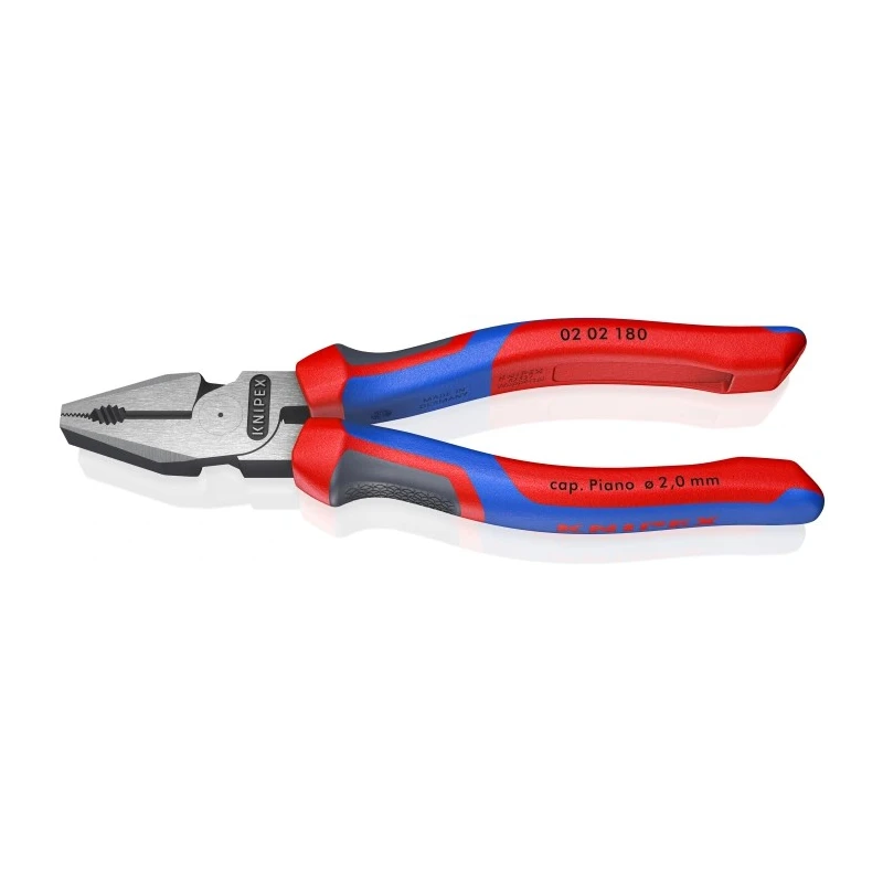 Knipex High Leverage 1-Piece Combination Plier 180mm Overall with Dual Component Handle 02 02 180