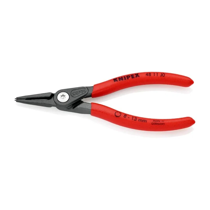 Knipex 1-Piece Circlip Plier, Inner Ring 8 to 13 mm, Plastic Coated Non-Slip Handle, Electric Steel Chrome Vanadium 48 11 J0