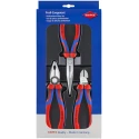 Knipex 3-Piece Plier Set Combination Pliers, Diagonal Cutters, Needle Nose Pliers 00 20 11