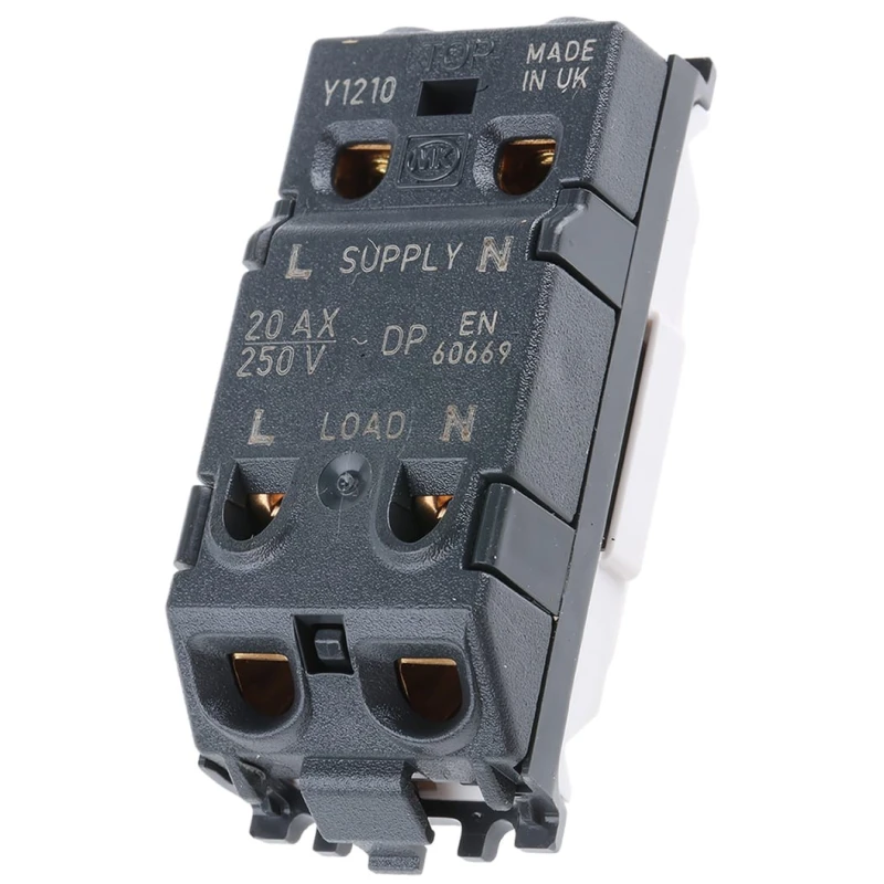 MK Electric 1 Way White 20A Switch Insert Module Grid Plus Series K4896N WHI
