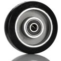 RS PRO Black Rubber Trolley Wheel 100mm Diameter 40mm Width Aluminium Hub Ball Bearing 160kg Load Capacity 201-2768