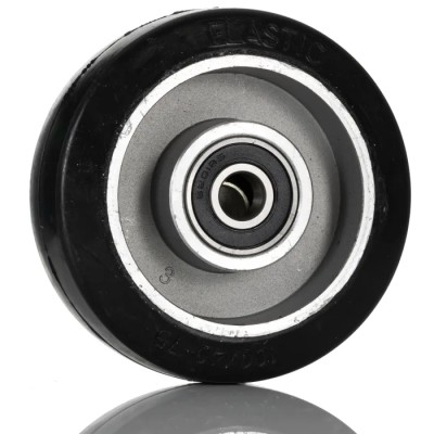 RS PRO Black Rubber Trolley Wheel 100mm Diameter 40mm Width Aluminium Hub Ball Bearing 160kg Load Capacity 201-2768