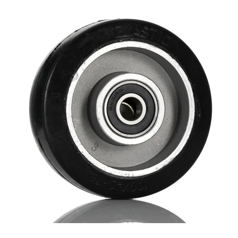 RS PRO Black Rubber Trolley Wheel 100mm Diameter 40mm Width Aluminium Hub Ball Bearing 160kg Load Capacity 201-2768