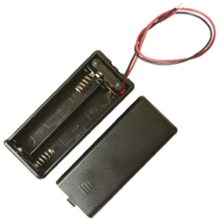 Aiko Denshi AAA Battery Holder with Coil Spring Termination, 2 Cells, ABS Body SBH-421-1AS