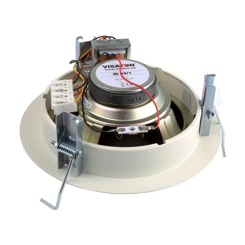 Visaton 6W 100V Line White Ceiling Speaker 218mm Diameter, 20 kHz Frequency Response DL 18/1 100 V (RAL 9010)