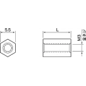 Takachi Electric Industrial Hex Polyoxymethylene Spacer 8 mm DS3-8