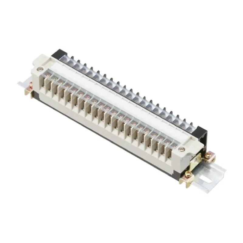 Yoshida Electric Industry DIN Rail Terminal Block Beige, Black, 30 Positions, 600V, 5A, Screw Termination UCK15S-20CU