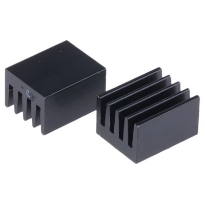 Fischer Elektronik Universal Rectangular Heatsink Aluminium Black Anodised 71K/W 6 mm x 10 mm x 8 mm ICKSMDF10
