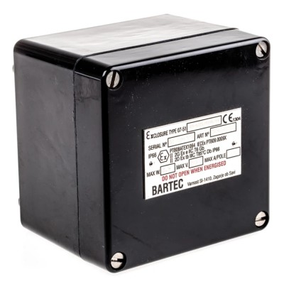 Craig & Derricott GB Series Black Polyester Junction Box, IP66, 9 Terminals, ATEX Certified, 122mm x 120mm x 90mm 235471
