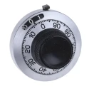 Vishay 46 mm Diameter Chrome Satin Dial Potentiometer Knob for 6.35 mm Circular Shaft 25A11B10