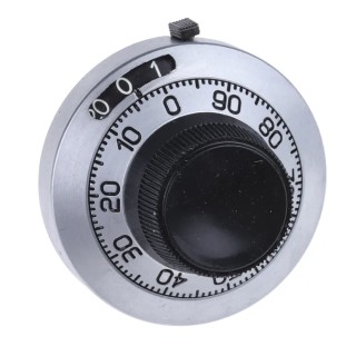 Vishay 46 mm Diameter Chrome Satin Dial Potentiometer Knob for 6.35 mm Circular Shaft 25A11B10