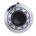 Vishay 46 mm Diameter Chrome Satin Dial Potentiometer Knob for 6.35 mm Circular Shaft 25A11B10
