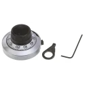 Vishay 46 mm Diameter Chrome Satin Dial Potentiometer Knob for 6.35 mm Circular Shaft 25A11B10