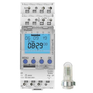 Theben Digital Twilight Switch LUNA 121 Top3 RC AL 230V AC, Single Channel, 84 Memory Spaces LUNA 121 Top3 RC AL
