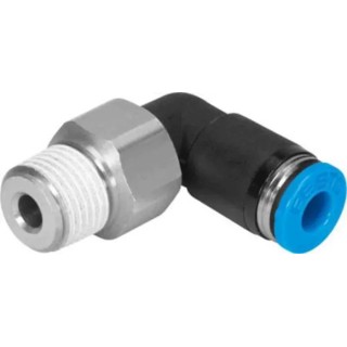 Festo Polybutylene Terephthalate Pneumatic Rotary Union Push-in Tube Connector 6mm, Male Thread R1/8, 6 bar QSRL-1/8-6