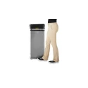 Rubbermaid Commercial Products Defenders Grey Pedal Galvanised Steel Waste Bin 49L FGST24SSPL