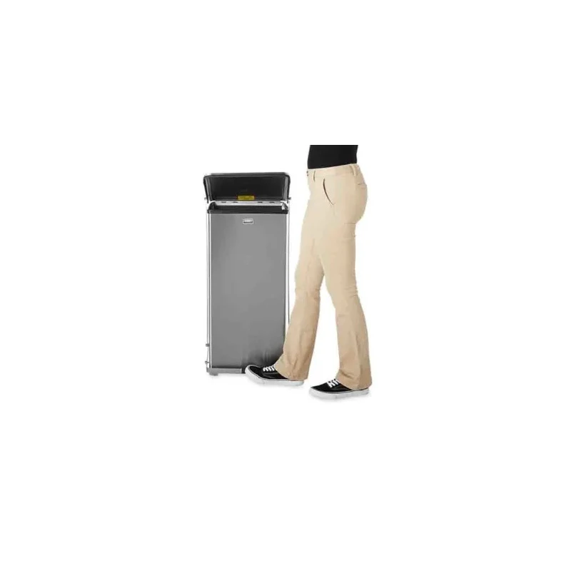 Rubbermaid Commercial Products Defenders Grey Pedal Galvanised Steel Waste Bin 49L FGST24SSPL