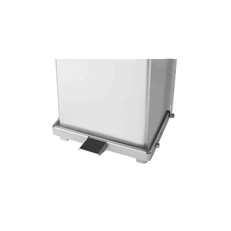 Rubbermaid Commercial Products Defenders Grey Pedal Galvanised Steel Waste Bin 49L FGST24SSPL