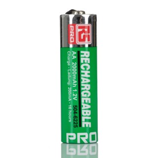RS PRO AA Nickel Metal Hydride Rechargeable AA Battery, 2 Ah, 1.2 V, Tags Termination 504-6225