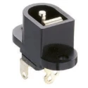 Lumberg Industrial Power Connector 1A 12V DC Black Phenol Formaldehyde Panel Mount Solder Terminal NEB/J 25