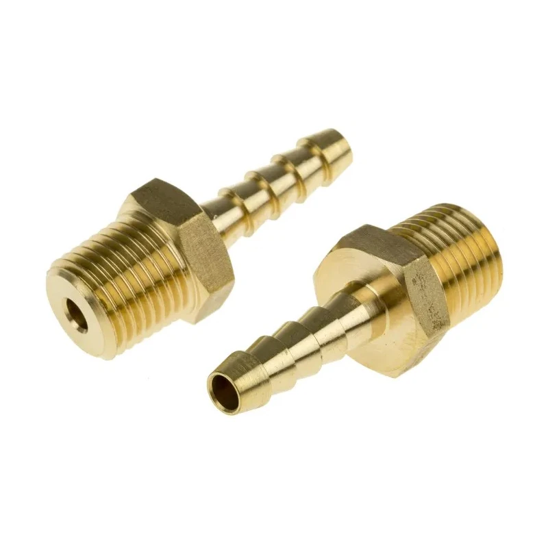 RS PRO Brass Hose Connector 6.35 mm ID Threaded G Male 1/4 in 80°C 506-7187