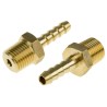 RS PRO Brass Hose Connector 6.35 mm ID Threaded G Male 1/4 in 80°C 506-7187