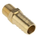 RS PRO Brass Hose Connector 12.7 mm ID, 1/4 in G Male Threaded 506-7216
