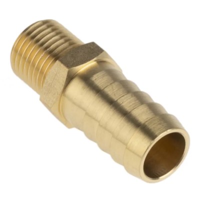 RS PRO Brass Hose Connector 12.7 mm ID, 1/4 in G Male Threaded 506-7216