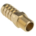 RS PRO Brass Hose Connector 12.7 mm ID, 1/4 in G Male Threaded 506-7216