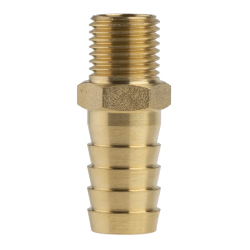 RS PRO Brass Hose Connector 12.7 mm ID, 1/4 in G Male Threaded 506-7216