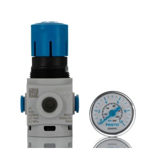 Festo Pneumatic Regulator 2 in Inlet, QS-6 Outlet, Polyamide Reinforced, 8 Bar Max Pressure MS2-LR-QS6-D6-AR-BAR-B