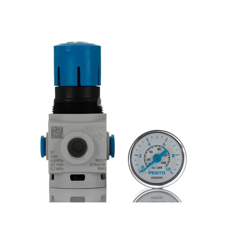 Festo Pneumatic Regulator 2 in Inlet, QS-6 Outlet, Polyamide Reinforced, 8 Bar Max Pressure MS2-LR-QS6-D6-AR-BAR-B