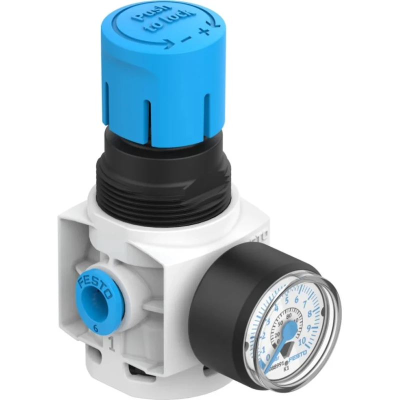 Festo Pneumatic Regulator 2 in Inlet, QS-6 Outlet, Polyamide Reinforced, 8 Bar Max Pressure MS2-LR-QS6-D6-AR-BAR-B