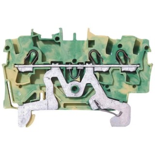 WAGO TOPJOB S 2002 Series Earth Terminal Block Yellow Green 2.5mm² 800V 22A 2002-1307