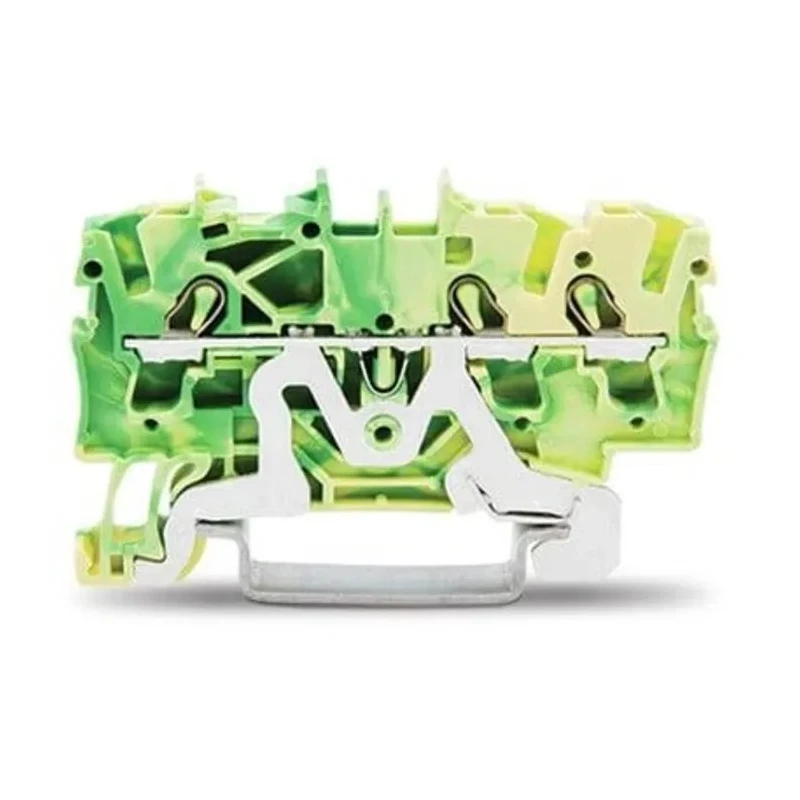 WAGO TOPJOB S 2002 Series Earth Terminal Block Yellow Green 2.5mm² 800V 22A 2002-1307