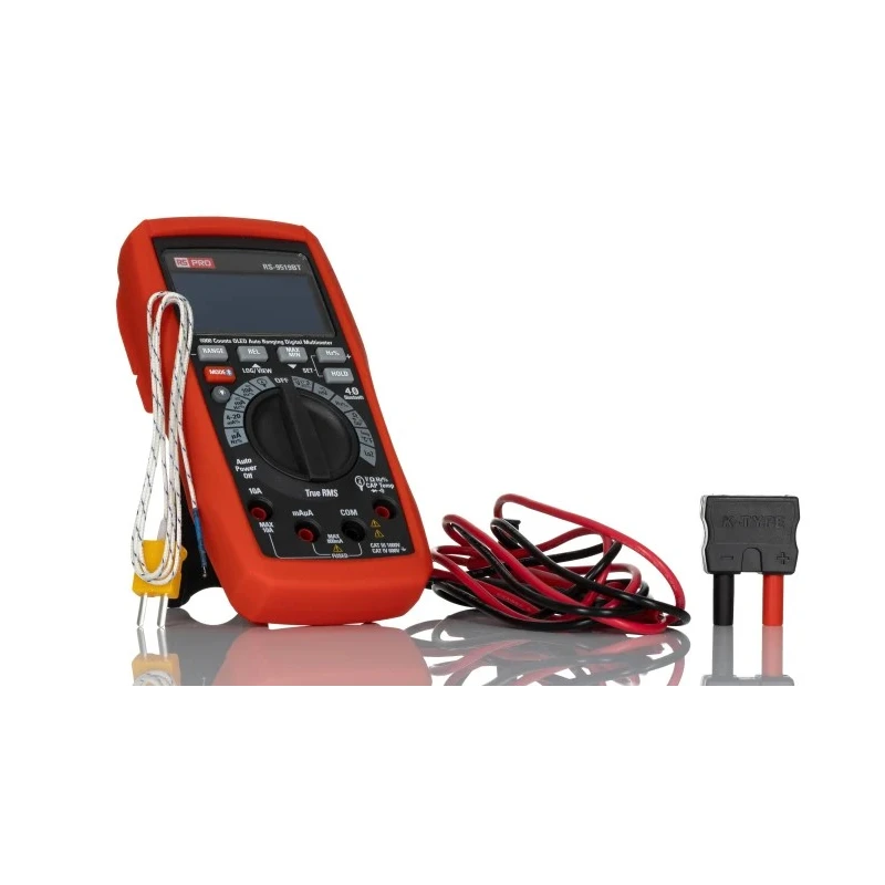 RS PRO Handheld Digital OLED Multimeter 1kV AC/DC Voltage 10MHz Frequency Measurement RS-9519BT