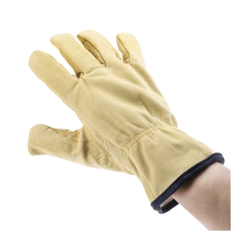 Polyco Healthline Yellow Leather Work Gloves Size 9 Uncoated Coating DR100/09